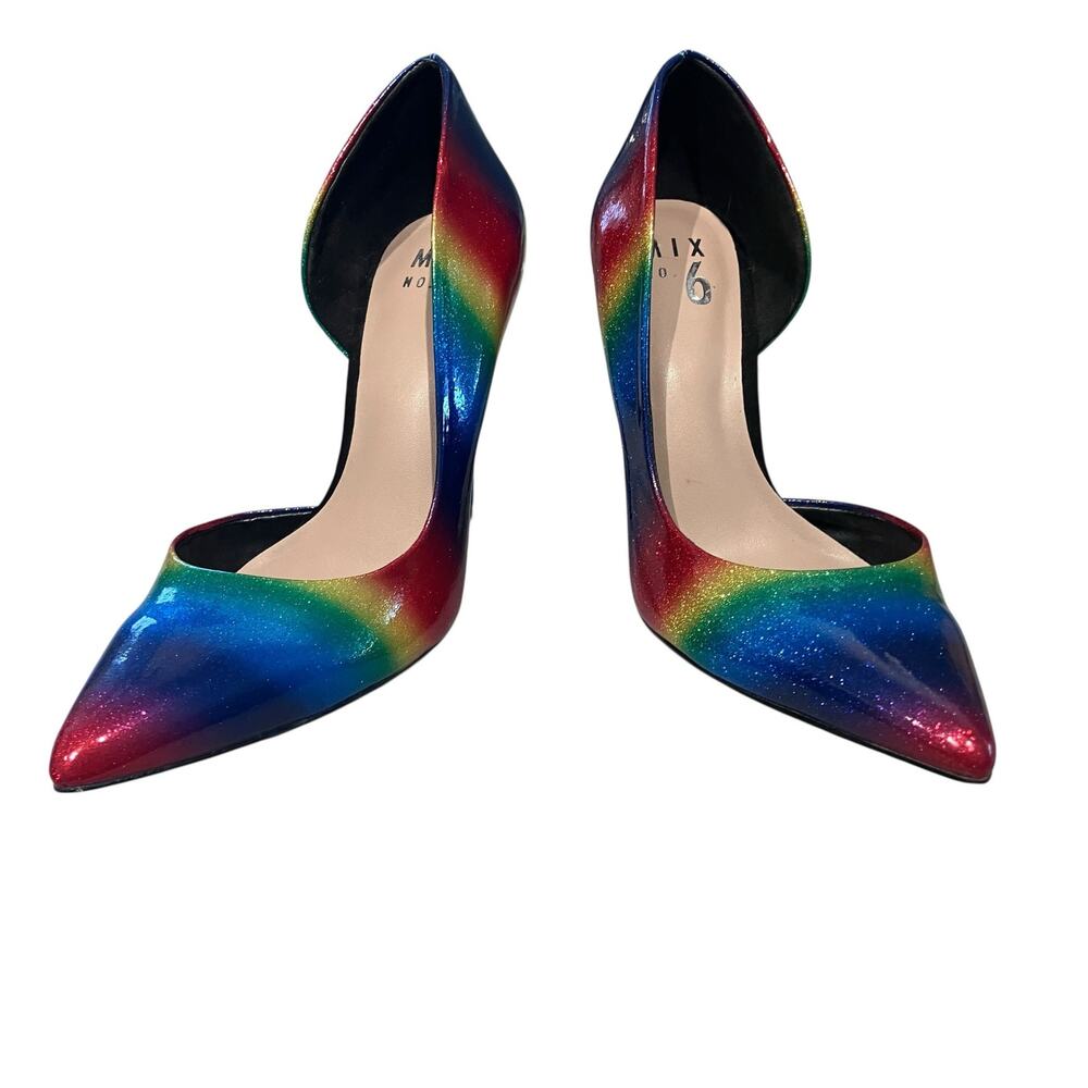 Mix No. 6 Aradowia Glossy Rainbow High Heel Stiletto Pumps-size 6.5 - Picture 5 of 12
